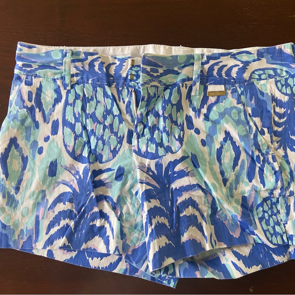 Blue Patterned Women's Shorts